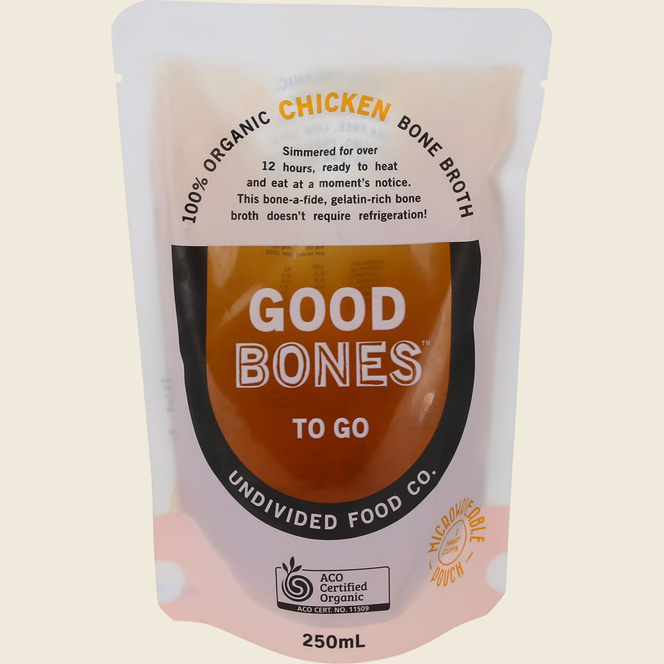 Undivided Food Co Good Bones 100% Organic Chicken Bone Broth 8x250ml