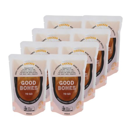 Undivided Food Co. Good Bones 100% Organic Chicken Bone Broth 250ml x 8 Pack