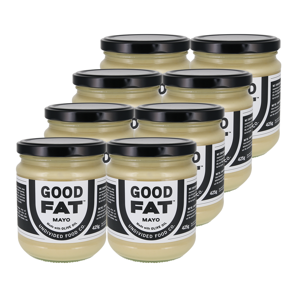 Undivided Food Co. Good Fat Jumbo Mayonnaise 425g x 8 Pack
