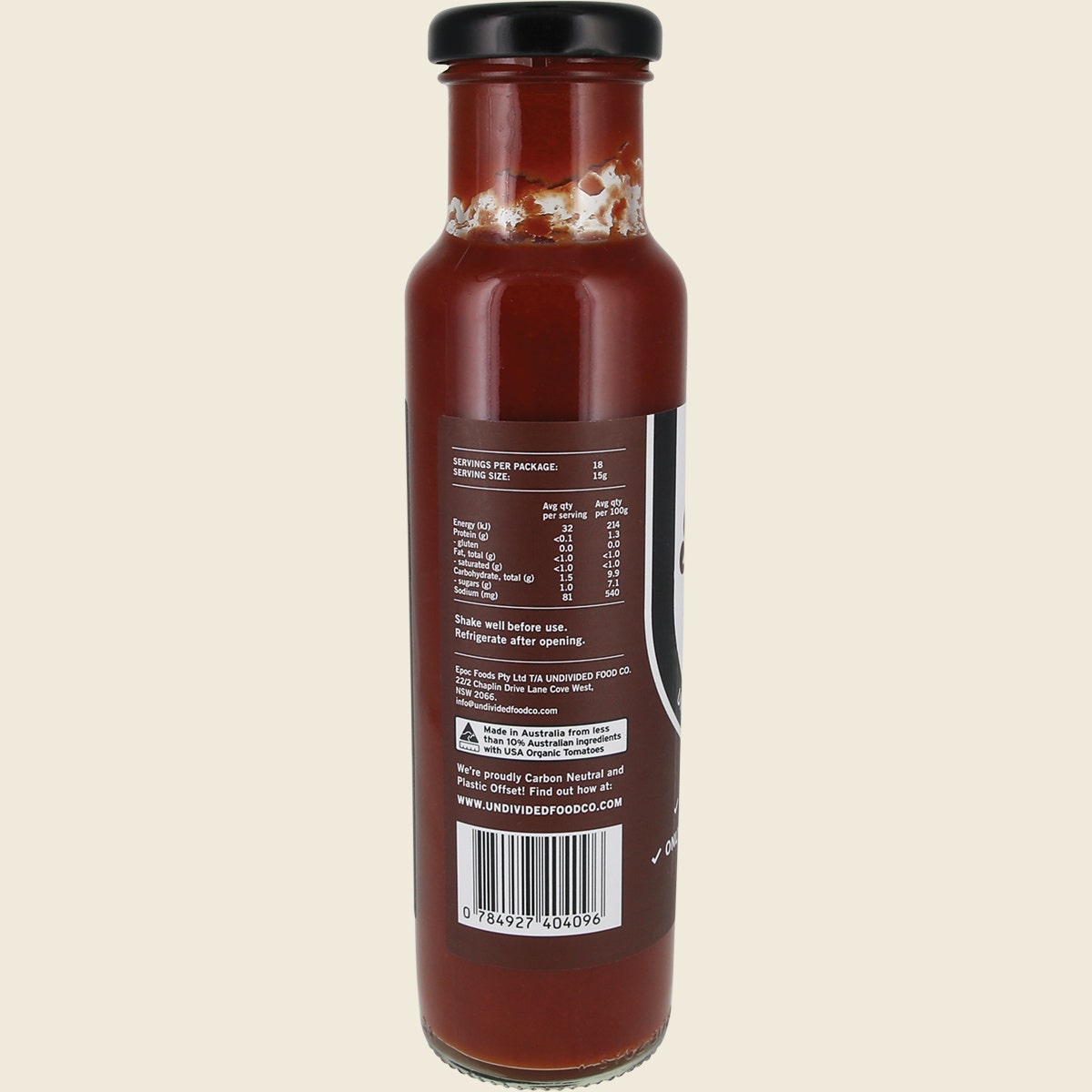 Undivided Food Co Good Sauce BBQ 12x270g