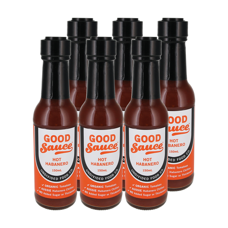 Undivided Food Co. Good Sauce Hot Habanero 150ml x 6 Pack