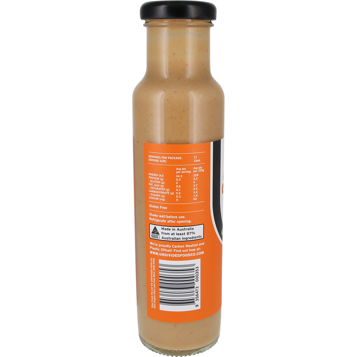 Undivided Food Co. Good Sauce Satay 260g x 12 Pack