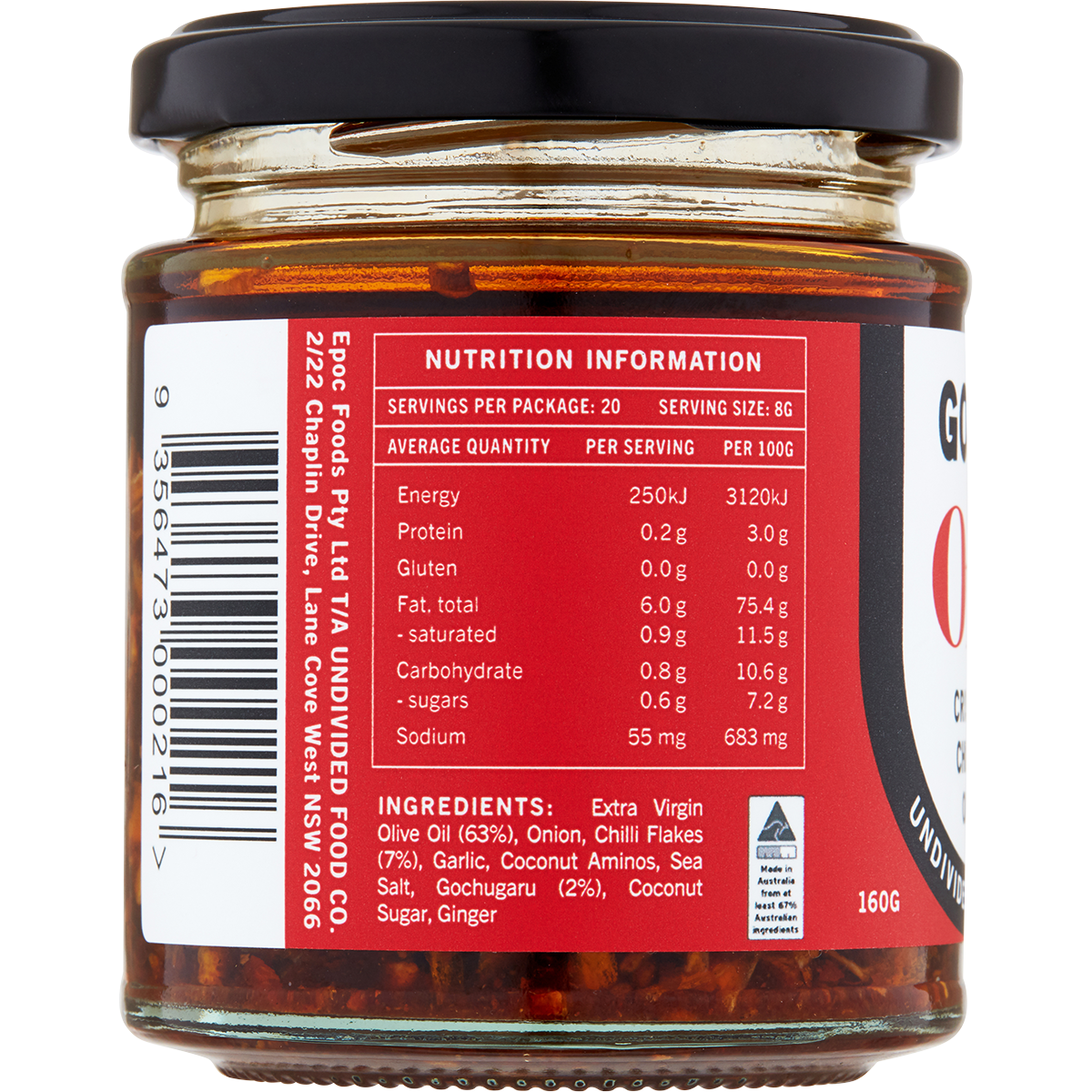 Undivided Food Co. Good Oil Crispy Chilli 170g x 6 Pack