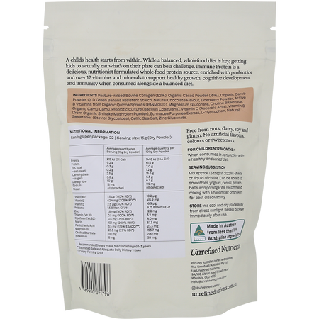 Unrefined Nutrients Cacao Cavalry Kid's Immune Protein 330g