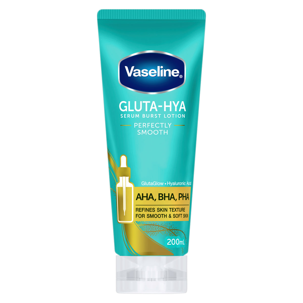 Vaseline Gluta-Hya Serum Burst Lotion Body Lotion for Soft, Smooth and Radiant Skin Perfectly Smooth fights skin dullness 200ml