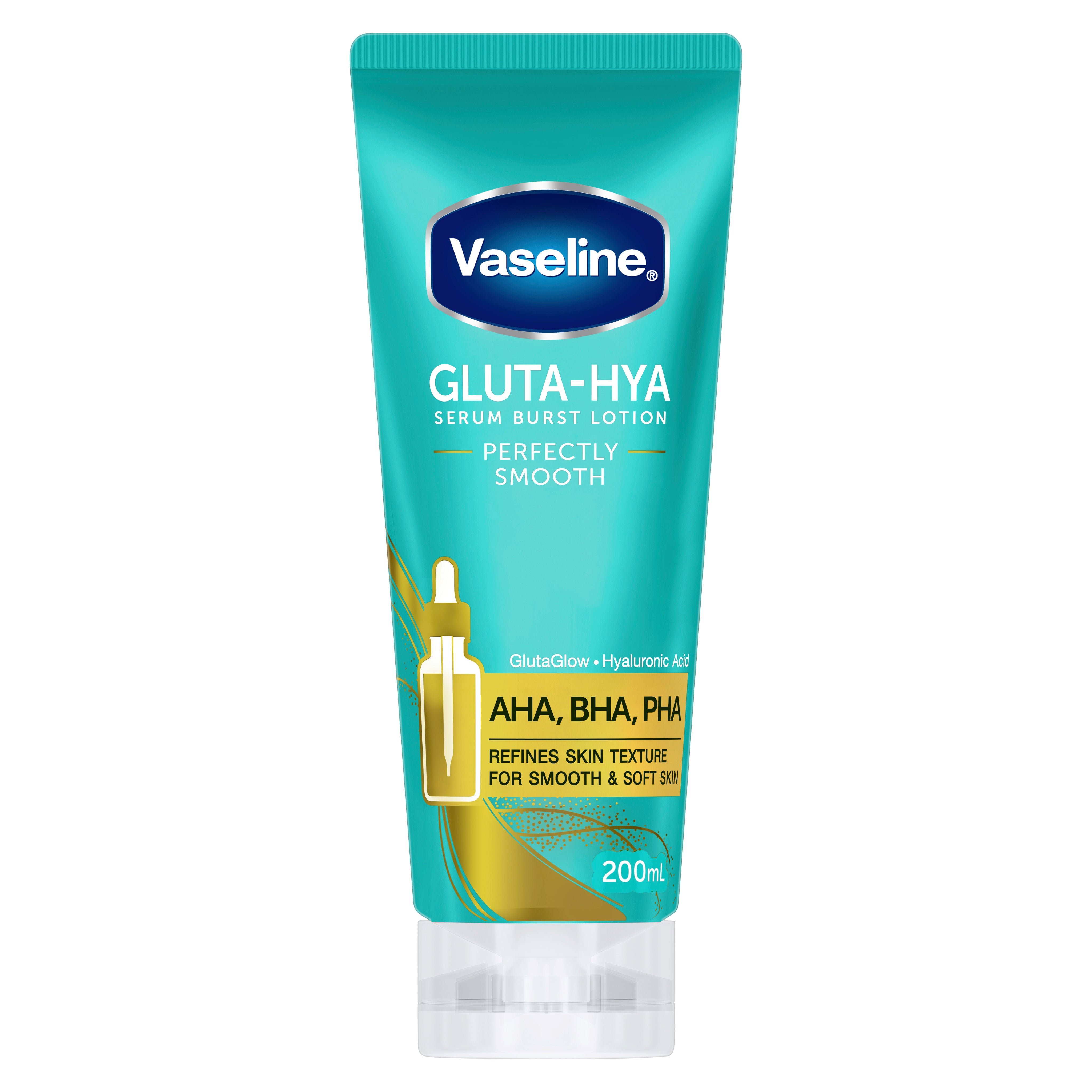 Vaseline Gluta-Hya Serum Burst Lotion Body Lotion for Soft, Smooth and Radiant Skin Perfectly Smooth fights skin dullness 200ml