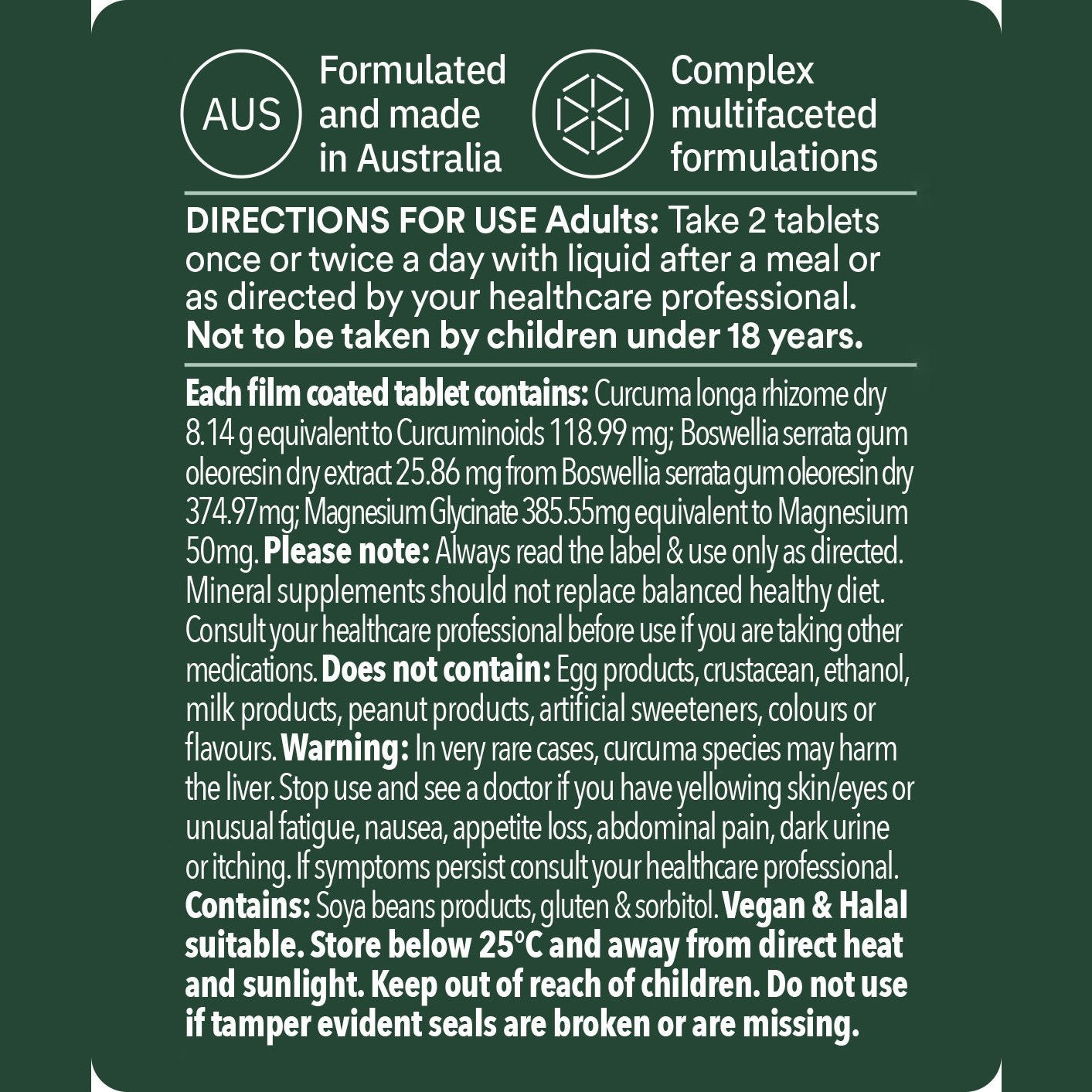 Ultra Nature Muscle Health & Pain + Inflammation Relief 60