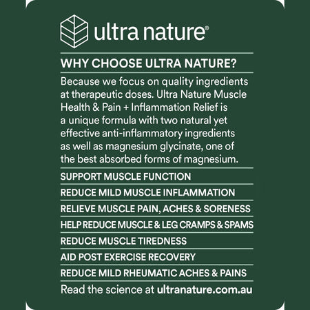 Ultra Nature Muscle Health & Pain + Inflammation Relief 60