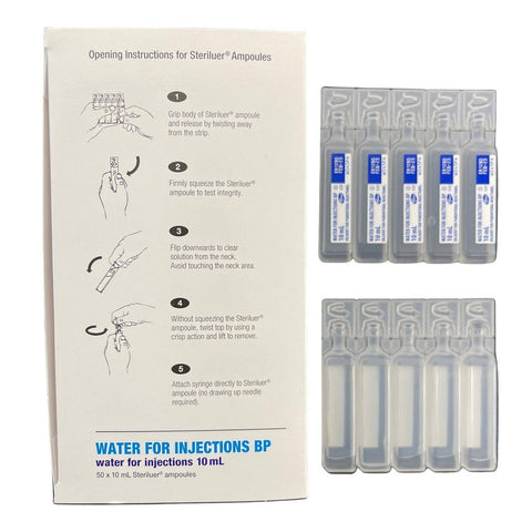 Water For Injection BP 10ml 50 Ampoules