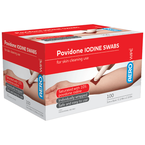 AeroWipe Povidone Iodine Swab 100Pk