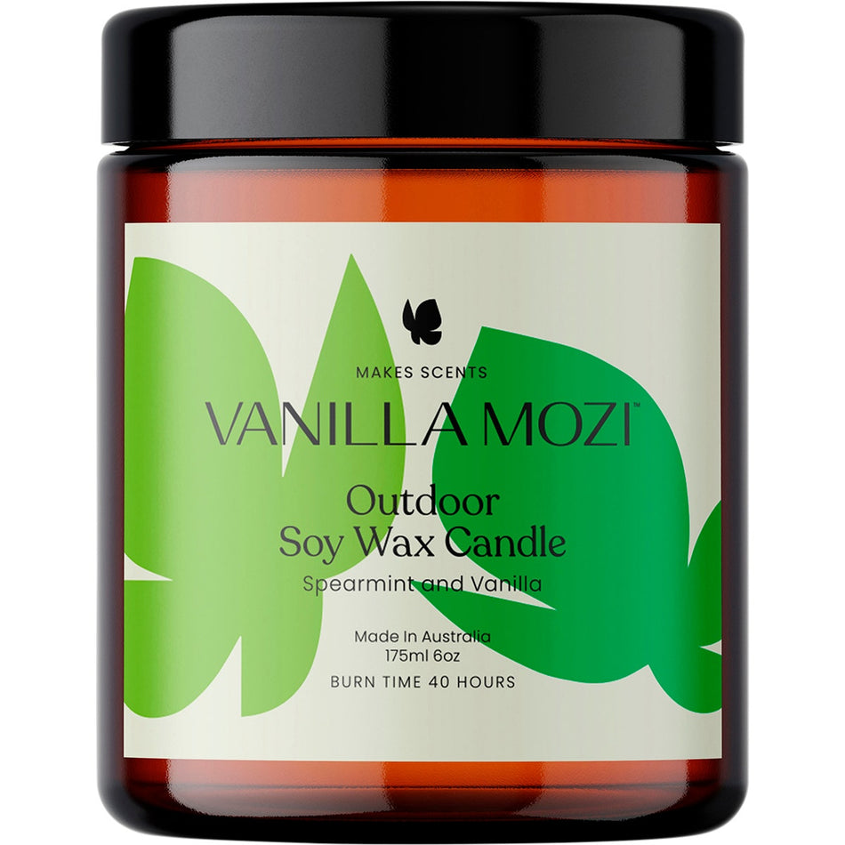 Vanilla Mozi Bite-Proof Soy Wax Candle Vanilla & Spearmint 175ml