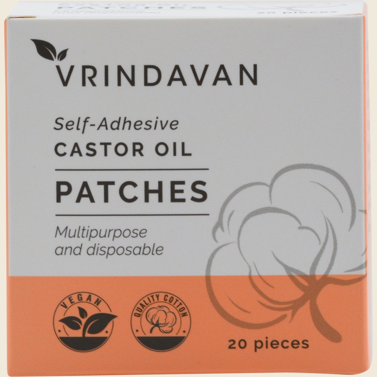 Vrindavan Self-Adhesive Castor Oil Patches 20pcs