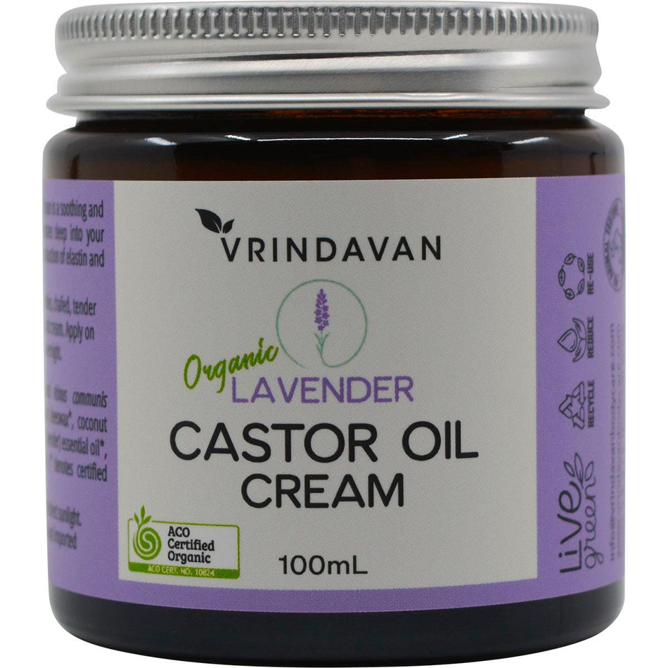 Vrindavan Castor Oil Cream Lavender 100ml