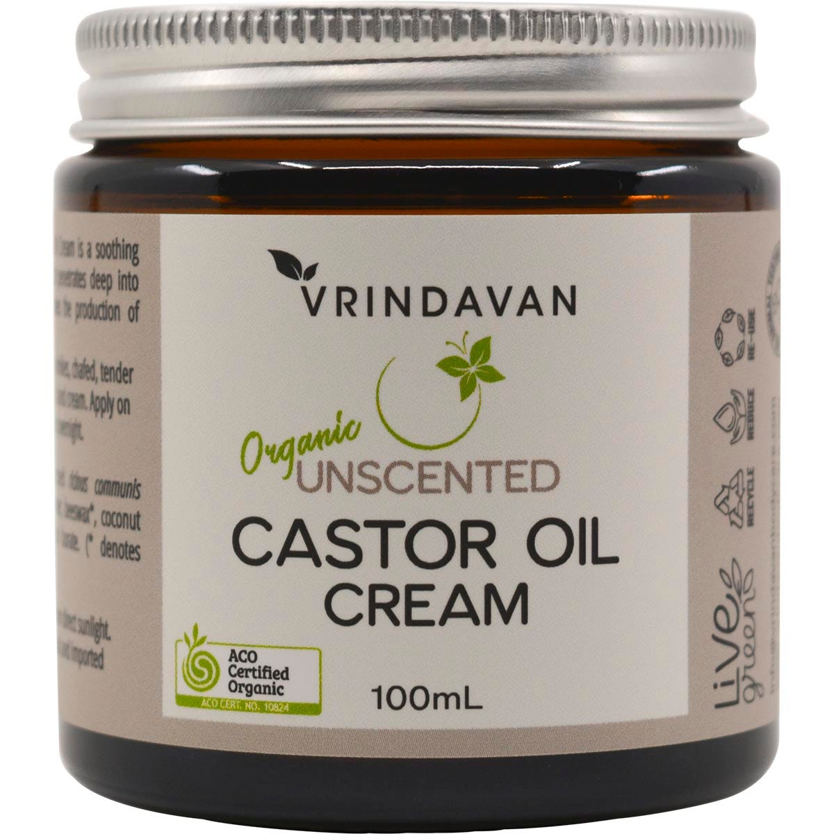 Vrindavan Castor Oil Cream Unscented 100ml