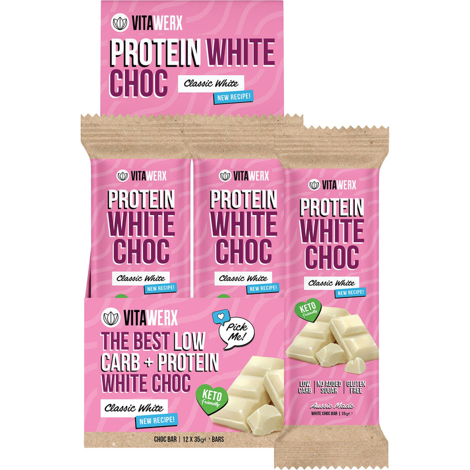 VITAWERX Protein White Chocolate Bar 12x35g
