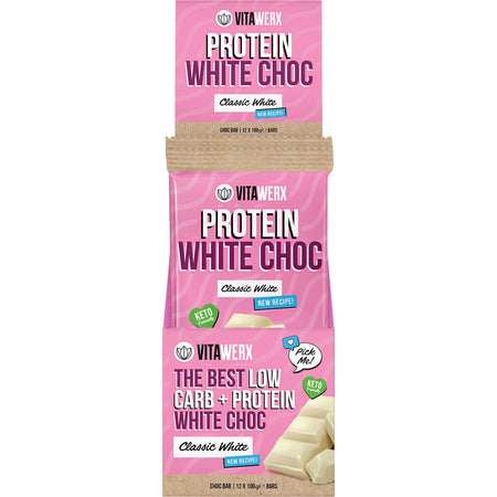Vitawerx Protein White Choc Bar 12x100g