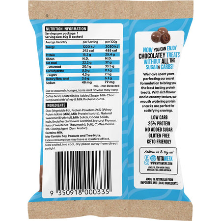 Vitawerx Milk Choc Coated Coffee Beans 10x60g