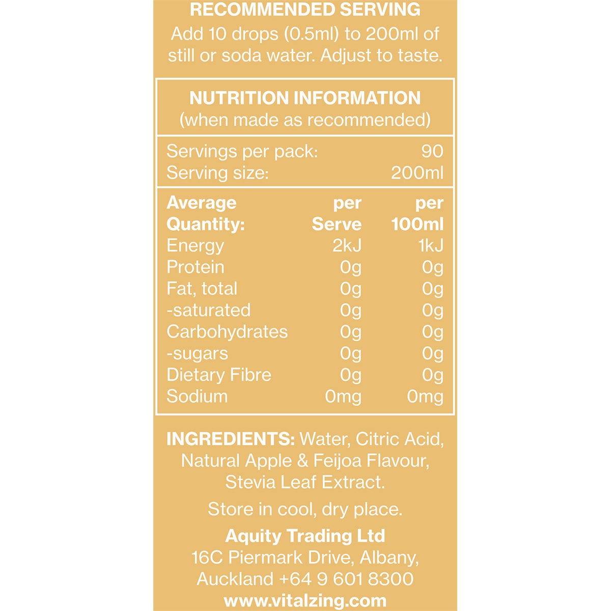 Vital Zing Water Drops Apple & Feijoa 45ml