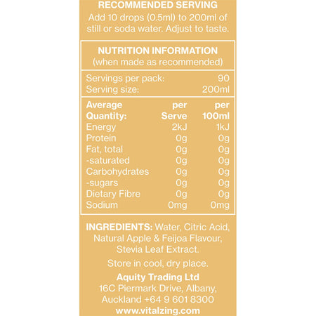 Vital Zing Water Drops Apple & Feijoa 45ml