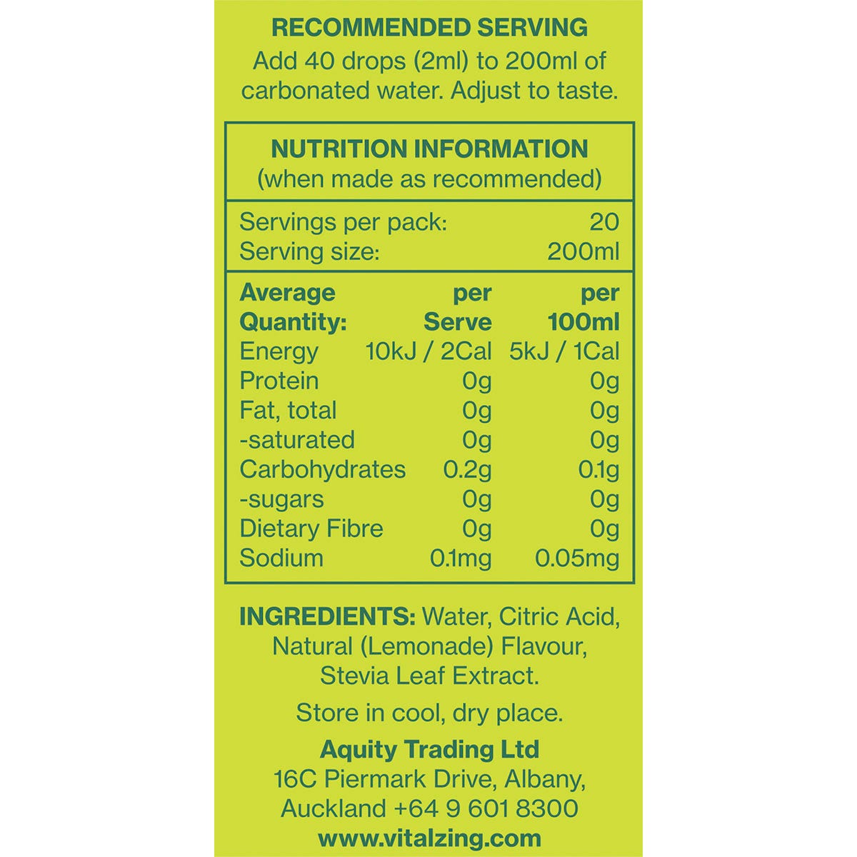 Vital Zing Soda Drops Lemonade 40ml