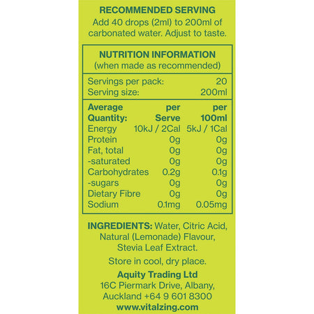 Vital Zing Soda Drops Lemonade 40ml