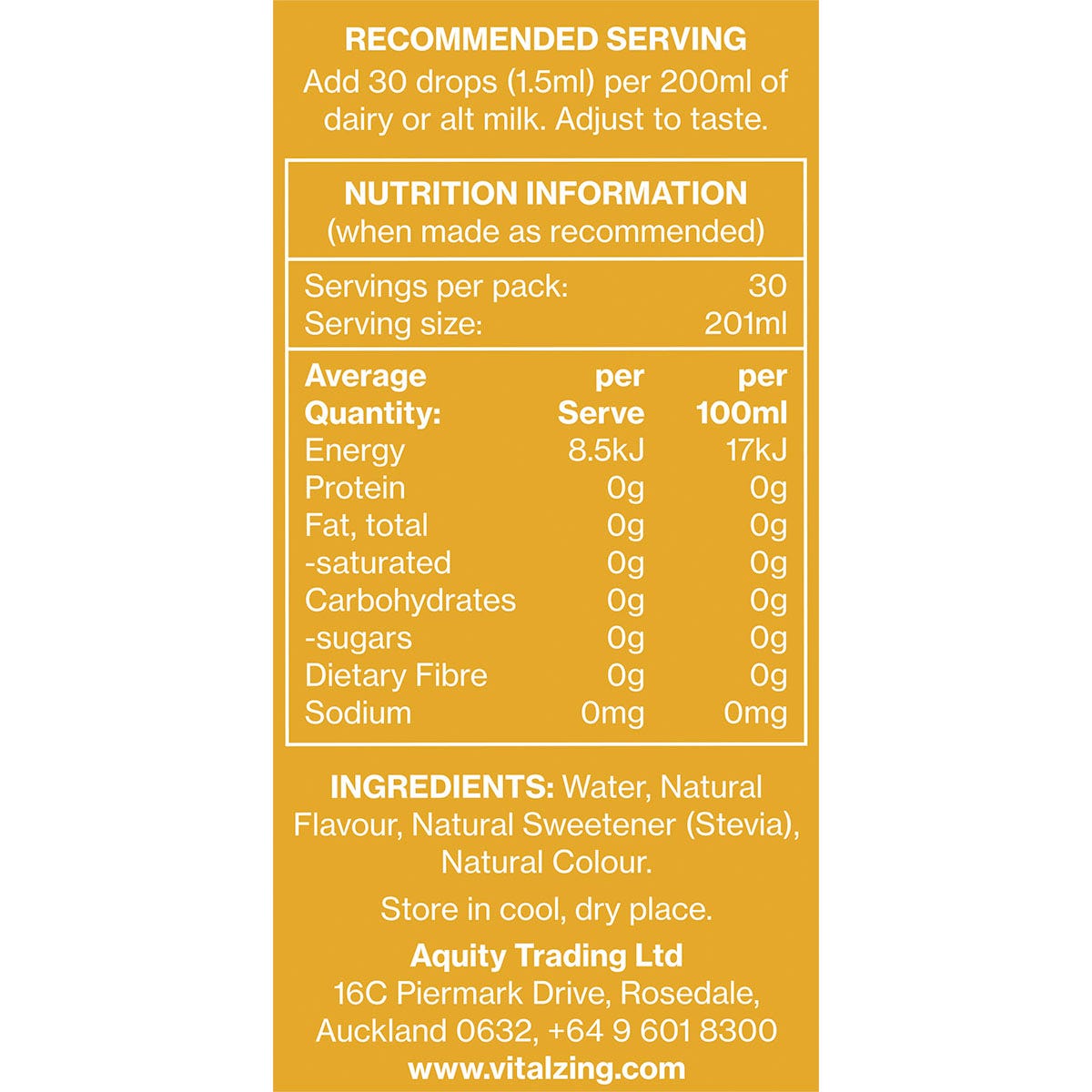 Vital Zing Milk Drops Banana 40ml