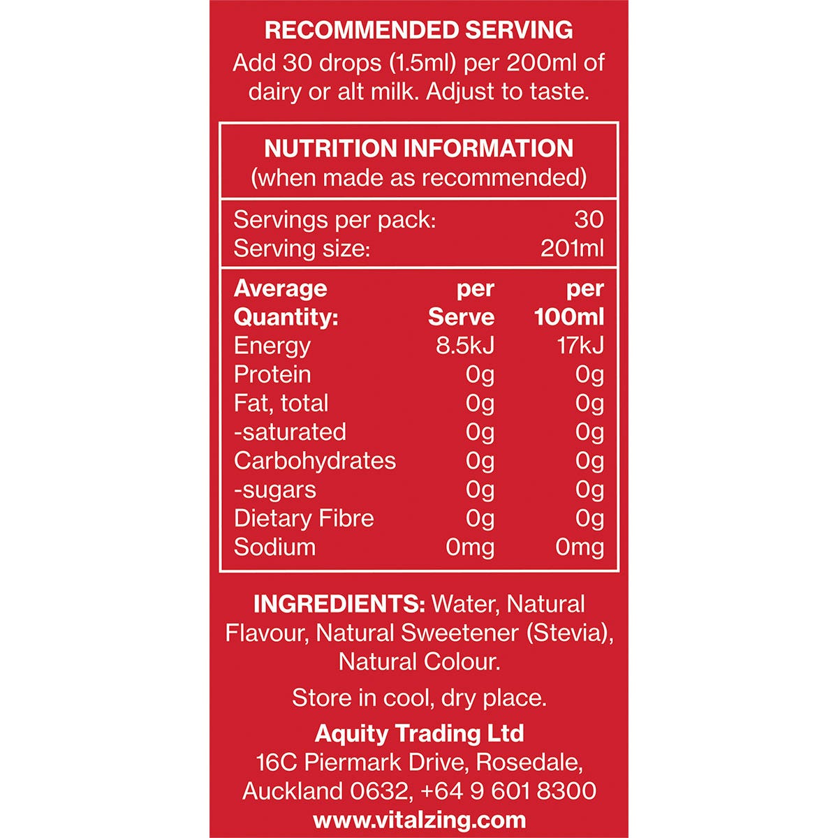 Vital Zing Milk Drops Strawberry 40ml