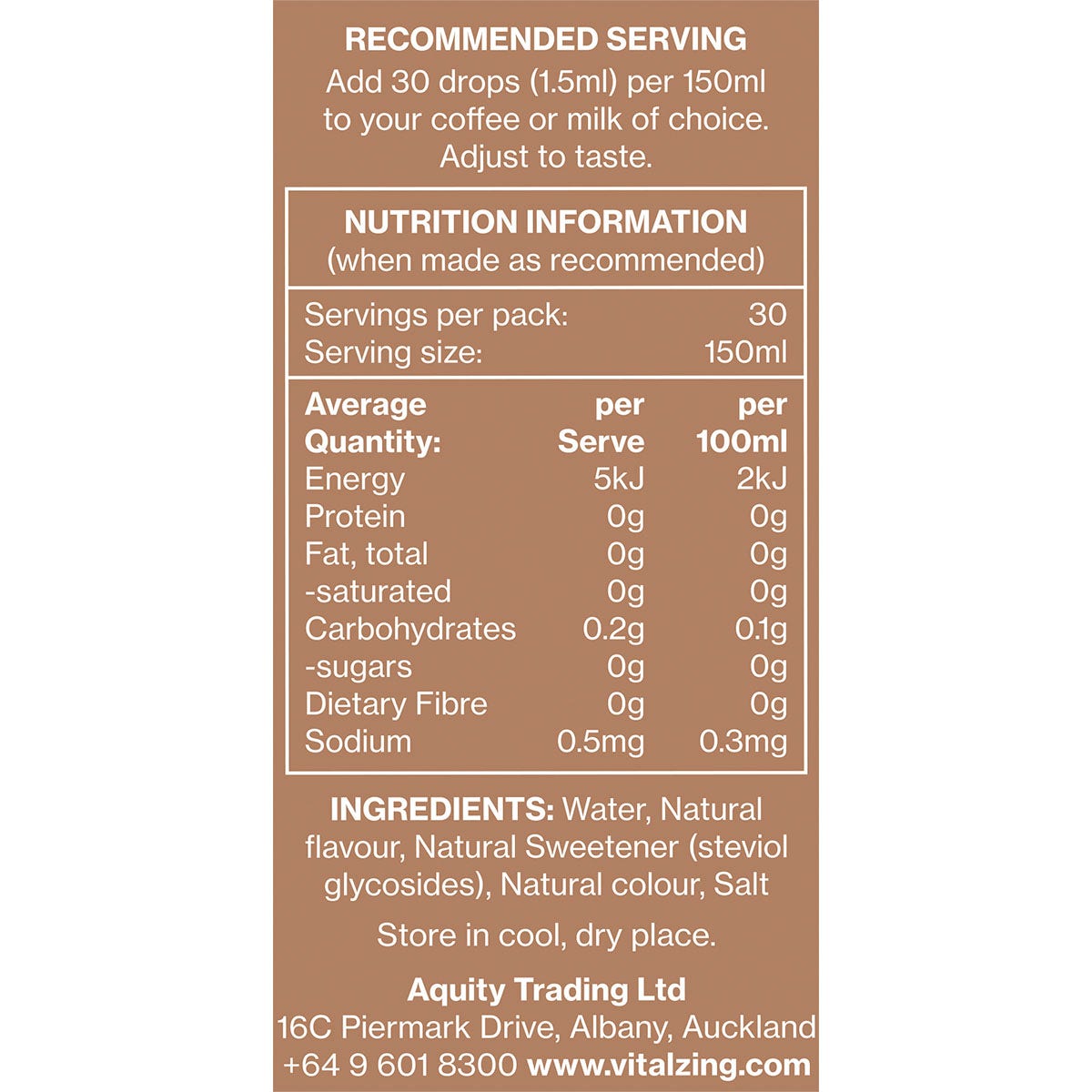 Vital Zing Café Drops Hazelnut 40ml