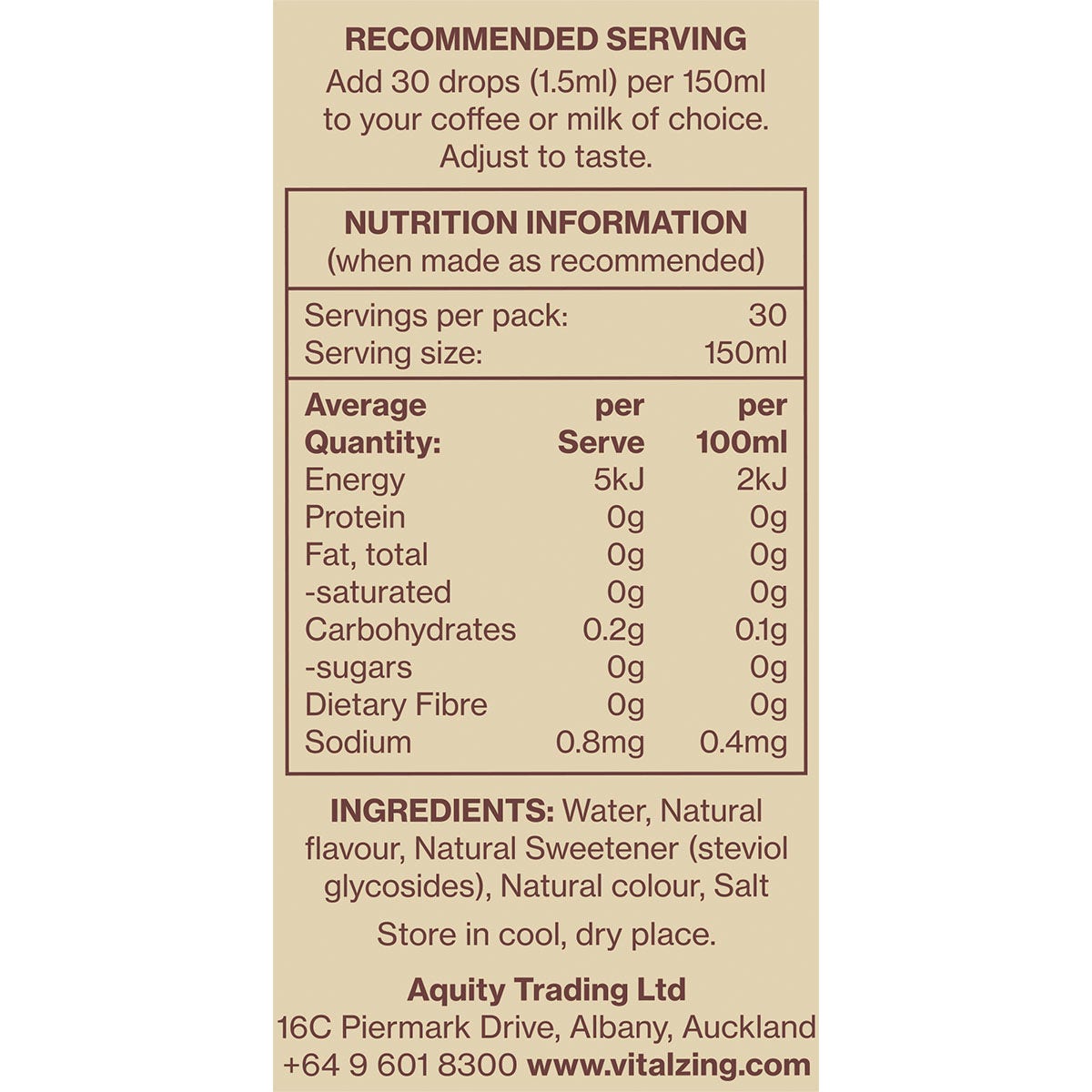 Vital Zing Café Drops Vanilla 40ml