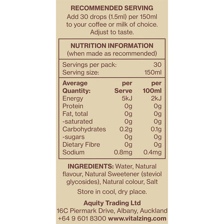 Vital Zing Café Drops Vanilla 40ml
