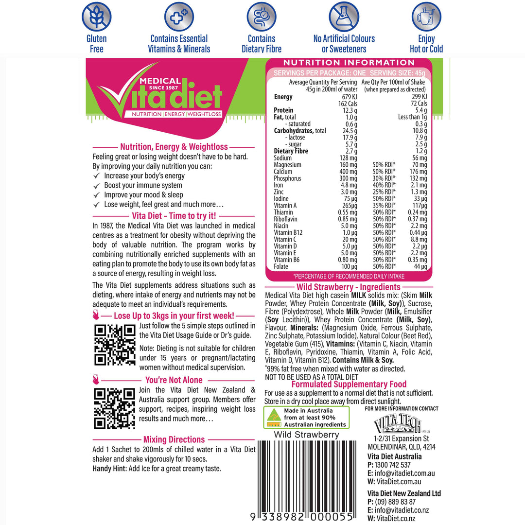 Vita Diet Strawberry Shake 14 Pack