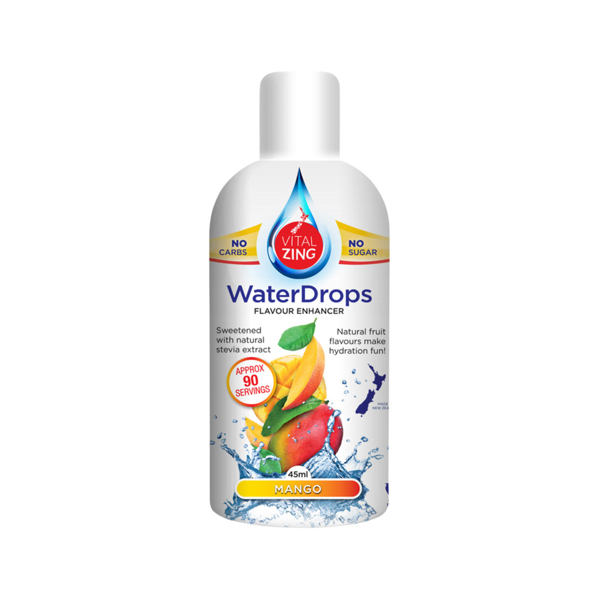 Vital Zing Water Drops Flavour Enhancer with Stevia Mango 45ml