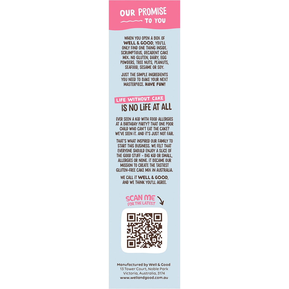 Well & Good Chocolate Mud Cake Mix with Choc Frosting 475g