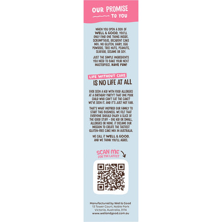 Well & Good Chocolate Mud Cake Mix with Choc Frosting 475g