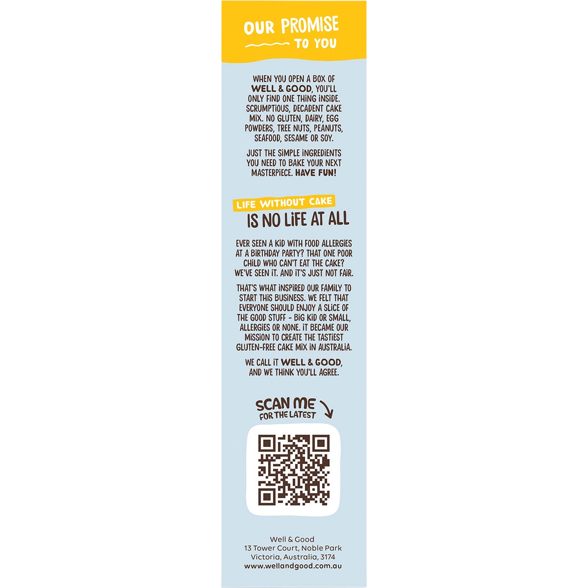 Well & Good Lemon Coconut Cake Mix with Goji Berry Icing 475g