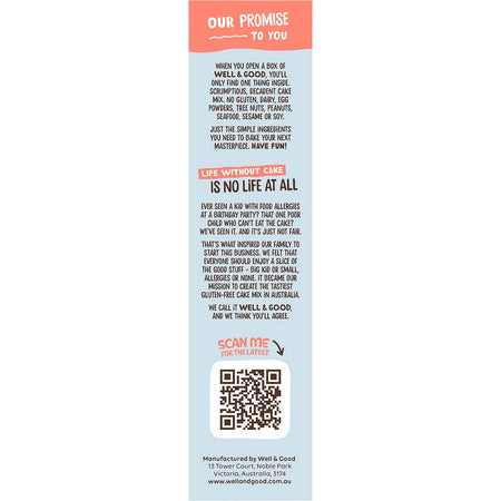 Well & Good Vanilla Cupcake Mix with Icing & Sprinkles 510g