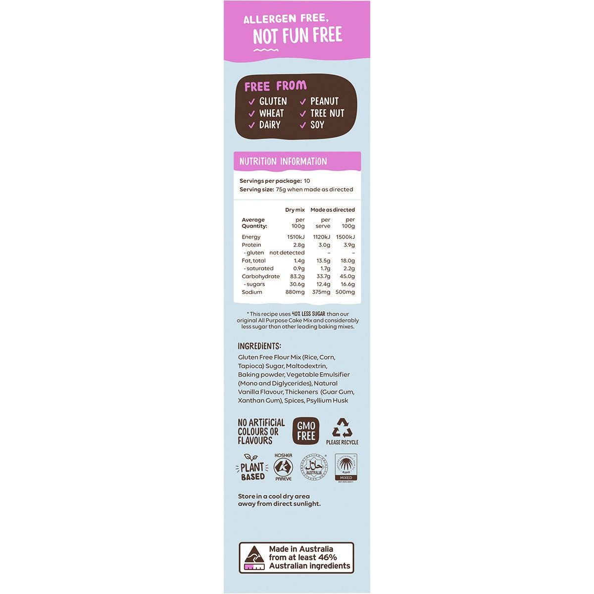 Well & Good All Purpose Cake Mix 40% Less Sugar 400g