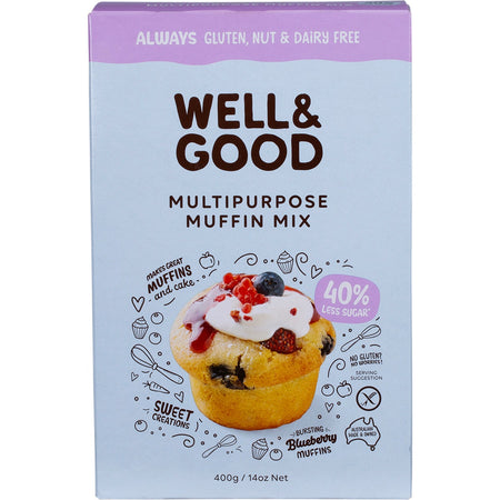 Well & Good Multipurpose Muffin Mix 40% Less Sugar 400g