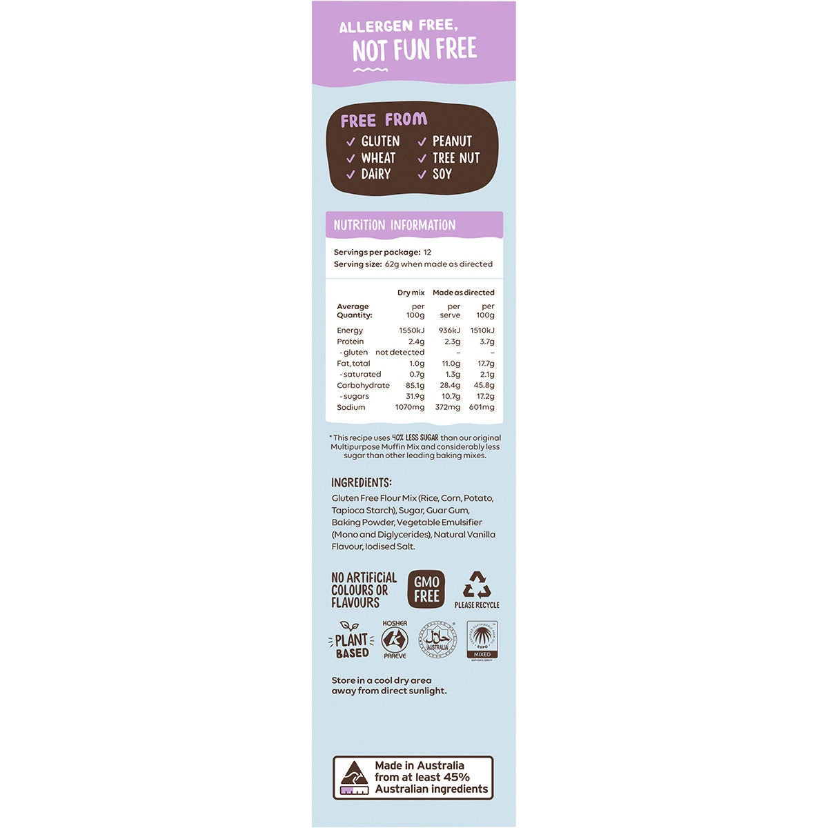 Well & Good Multipurpose Muffin Mix 40% Less Sugar 400g