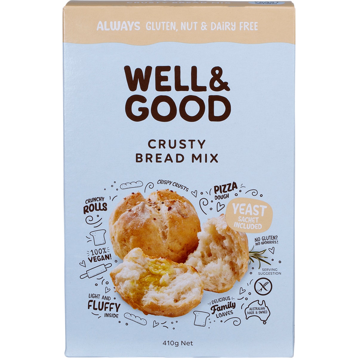 Well & Good Crusty Bread Mix 410g