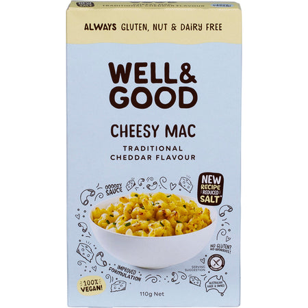 Well & Good Cheesy Mac Traditional Cheddar Flavour 110g