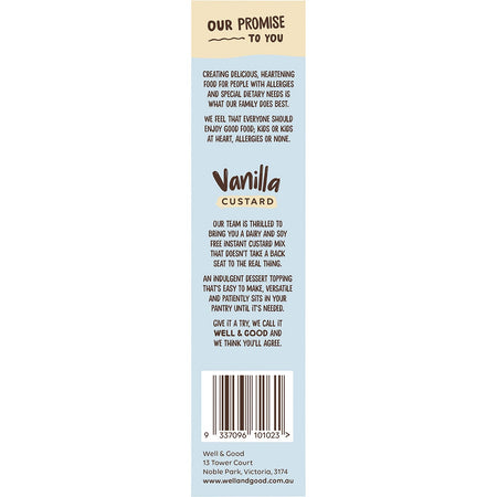 Well & Good Plant Based Vanilla Custard Powder 250g