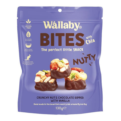 Wallaby Nutty Bites Vanilla 130g (Pack of 8)