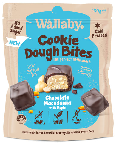 Wallaby Bites Cookie Dough Macadamia 130g(Pack of 8)