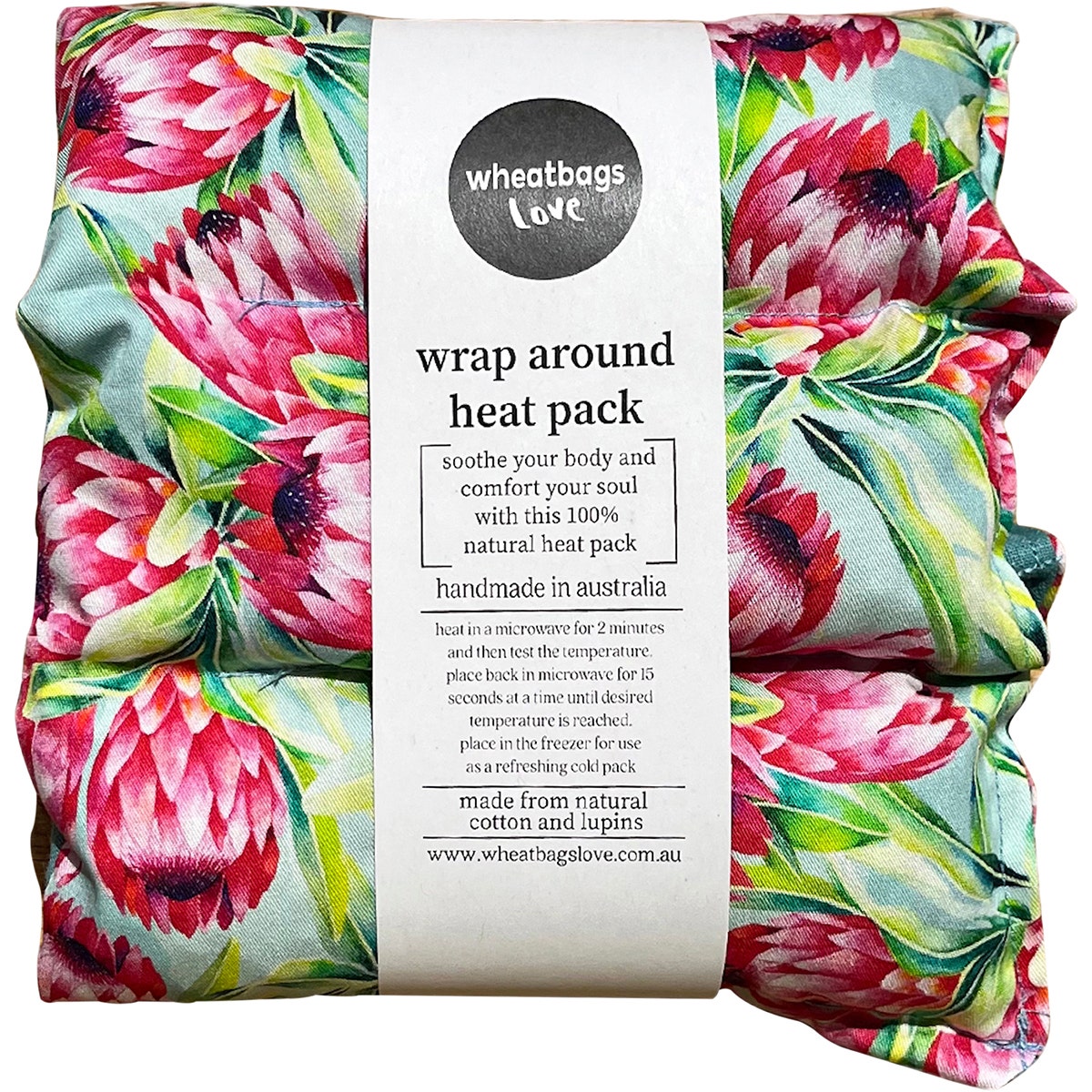 WHEATBAGS LOVE Wrap Around Heat/Cold Pack Protea