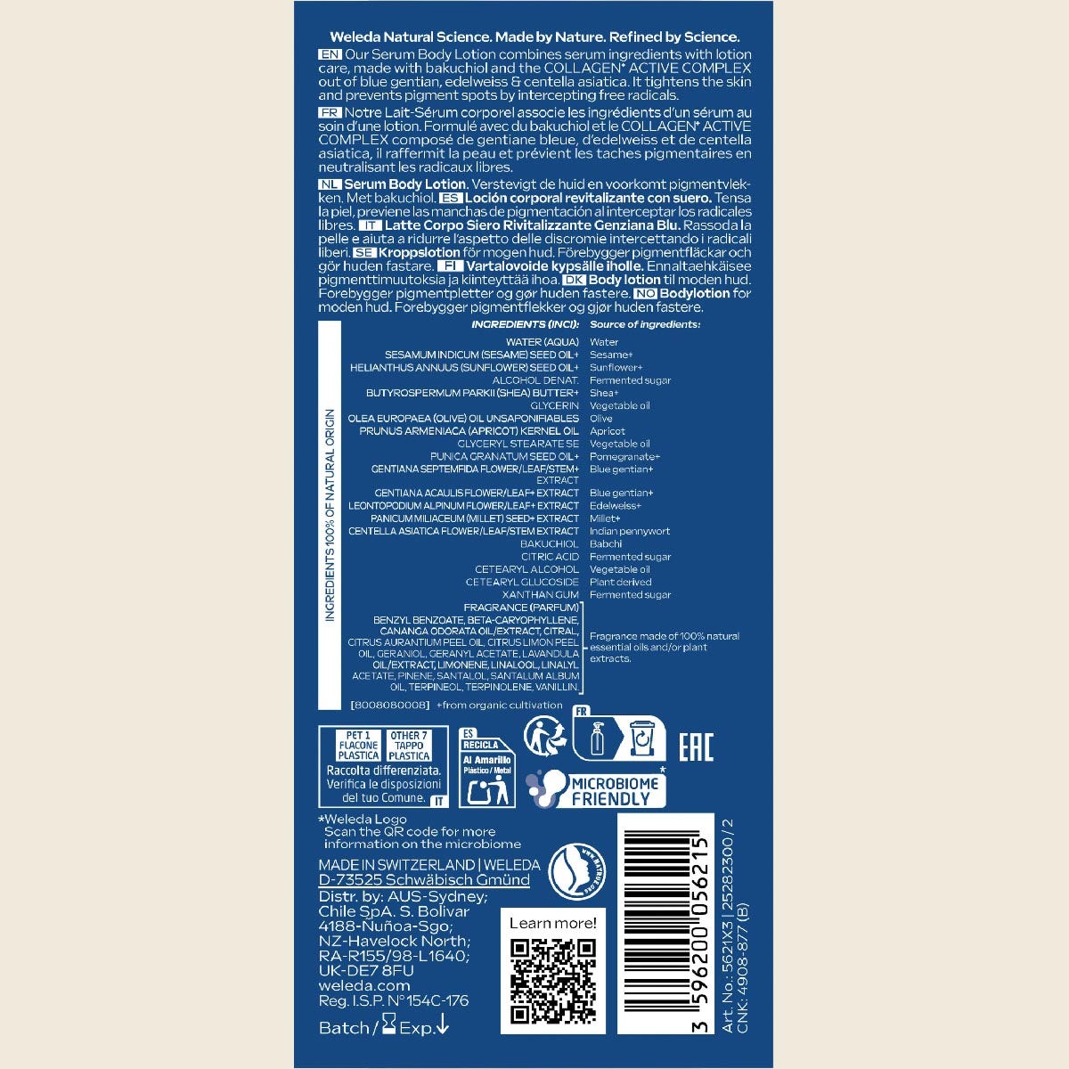 Weleda Revitalising Serum Body Lotion Blue Gentian 250ml