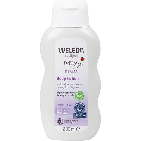 WELEDA Baby Derma Body Lotion White Mallow - Fragrance Free 200ml