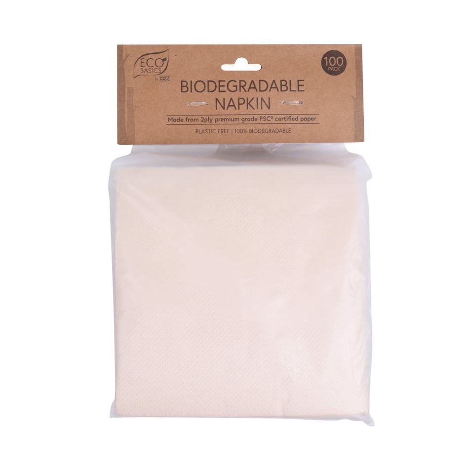 White Magic Eco Basics Biodegradable Napkin 100pack