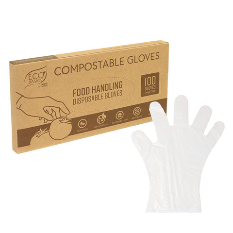 White Magic Eco Basics 100% Compost Gloves 100pk (Pack of 3)