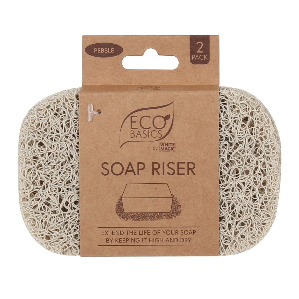 White Magic Soap Riser - Pebble 2Pk Pack of 6
